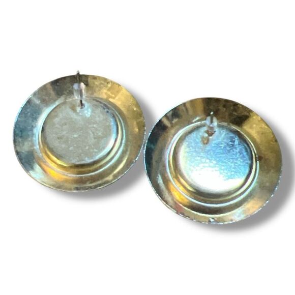 Bundle Sale 3 for $15 | Gold Tone Metal Stud Earrings with Blue Center - Picture 5 of 9